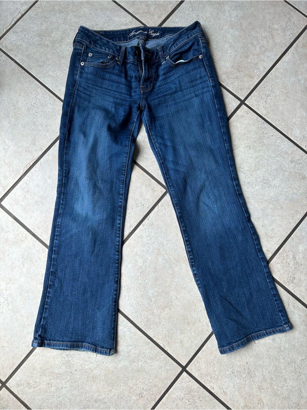 Women's AE Dark Blue Favorite Boyfriend Jeans